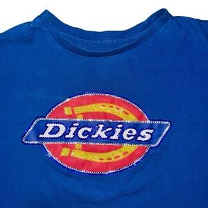 Dickies Blue Short Sleeve Tee with reworked logo Logo